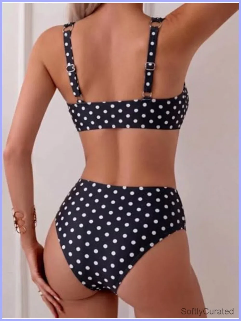 High Waisted Bikini Set with Adjustable Straps and Removable Pads
